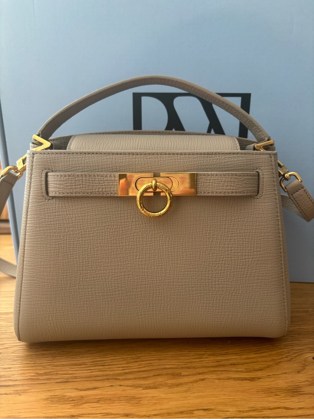 Parisa Wang Taupe Madison Leather Top-Handle Bag